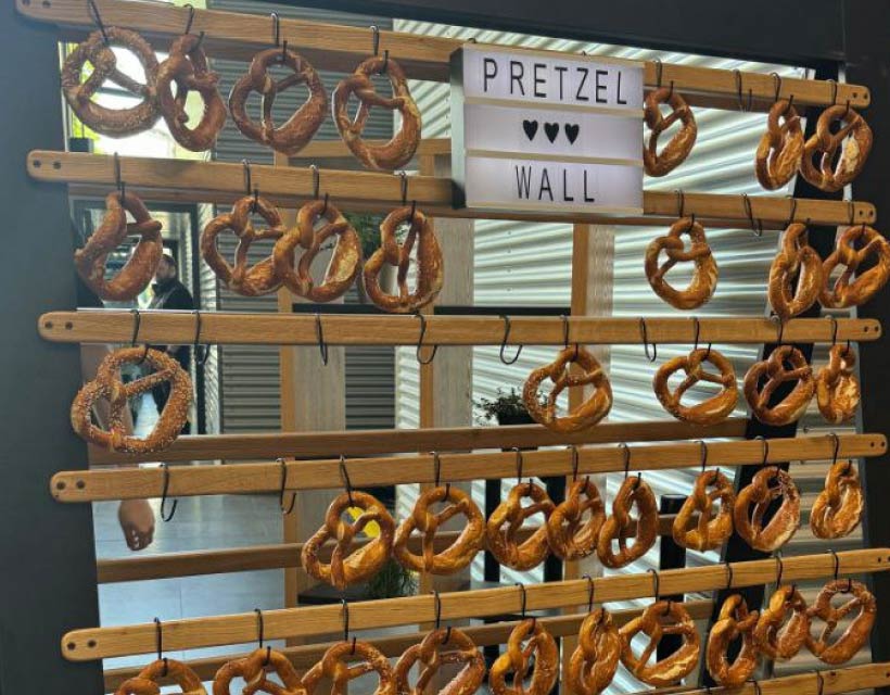 Pretzel wall at Bits & Pretzels 2024